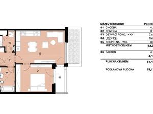 Pronájem bytu 2+kk, Praha - Hrdlořezy, V třešňovce, 57 m2
