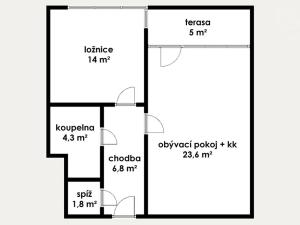 Pronájem bytu 2+kk, Praha - Nové Město, 59 m2