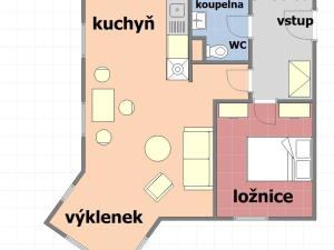 Prodej bytu 1+kk, Kutná Hora - Hlouška, Pod Valy, 45 m2
