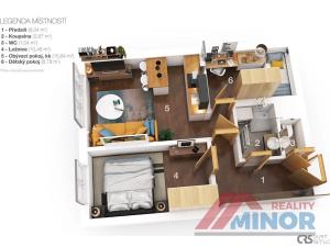 Pronájem bytu 3+kk, Slaný, Vikova, 42 m2