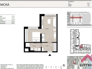 Pronájem bytu 1+kk, Praha - Holešovice, V háji, 40 m2