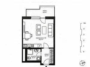 Prodej bytu 1+kk, Praha - Vysočany, Fafkových, 37 m2