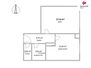 Pronájem bytu 1+1, Chrudim, Na Šancích, 40 m2