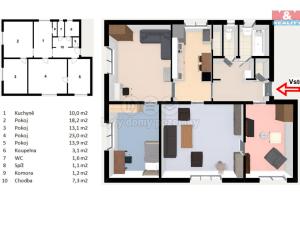 Prodej bytu 4+1, Komárov, Nad Oborou, 92 m2