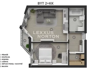 Prodej bytu 2+kk, Praha - Vysočany, Poděbradská, 52 m2