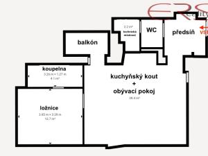Pronájem bytu 2+kk, Jablonec nad Nisou, Komenského, 57 m2