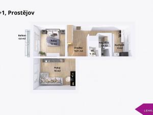 Pronájem bytu 2+1, Prostějov, Moravská, 51 m2