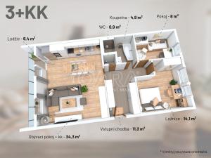 Prodej bytu 3+kk, Praha - Prosek, Stoupající, 75 m2