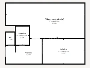 Pronájem bytu 2+kk, Městec Králové, Bezručova, 42 m2