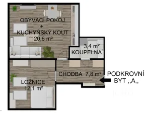 Pronájem bytu 2+kk, Bechyně, Soukenická, 44 m2