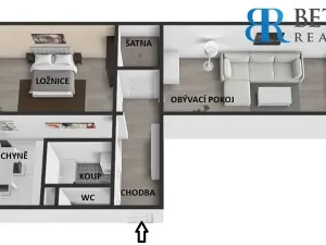 Prodej bytu 2+1, Luhačovice, Mlýnská, 51 m2