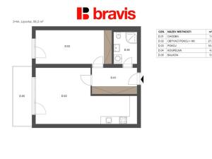 Prodej bytu 2+kk, Lipůvka, 56 m2
