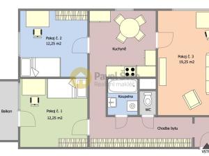 Pronájem bytu 3+1, Strakonice - Strakonice I, Kosmonautů, 78 m2
