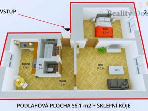 Pronájem bytu 2+1, Opava, Pekařská, 56 m2