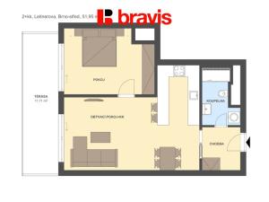 Pronájem bytu 2+kk, Brno - Staré Brno, Leitnerova, 54 m2