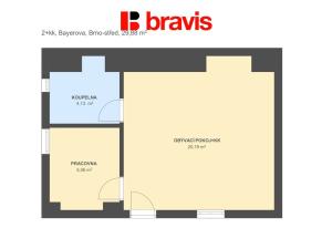 Prodej bytu 1+1, Brno, Bayerova, 30 m2