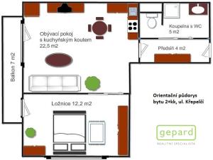 Pronájem bytu 2+kk, Brno - Žebětín, Křepelčí, 45 m2