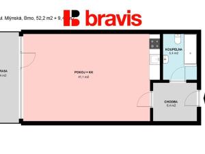 Pronájem bytu 1+kk, Brno, Mlýnská, 63 m2
