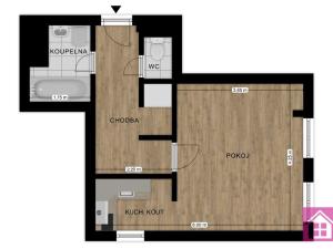 Pronájem bytu 1+kk, Břeclav - Poštorná, Nádražní, 32 m2