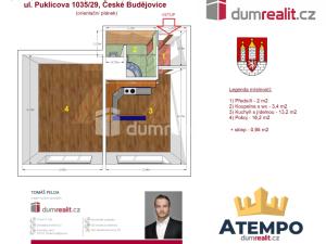 Prodej bytu 1+1, České Budějovice - České Budějovice 3, Puklicova, 35 m2