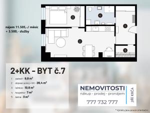 Pronájem bytu 2+kk, Měřín, Náměstí, 56 m2