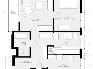 Pronájem bytu 3+1, Brno, Dunajská, 62 m2