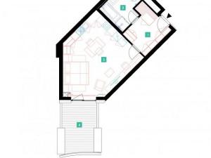 Pronájem bytu 1+kk, Praha - Stodůlky, Mukařovského, 47 m2