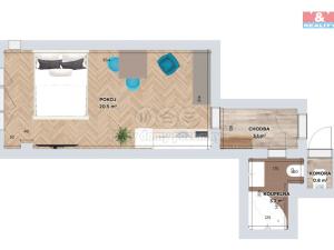 Pronájem bytu 1+kk, Praha - Žižkov, Čajkovského, 27 m2
