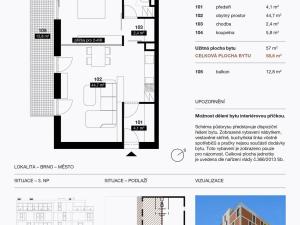 Prodej bytu 2+kk, Brno, Auerswaldova, 49 m2
