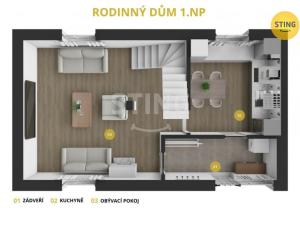 Prodej rodinného domu, Veleň, 120 m2