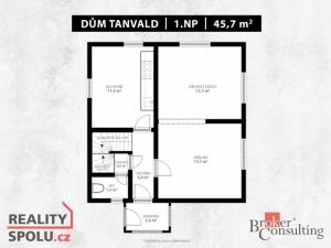 Prodej rodinného domu, Tanvald, Palackého, 103 m2