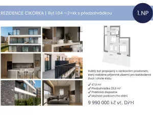 Prodej bytu 2+kk, Praha - Modřany, Na Cikorce, 47 m2
