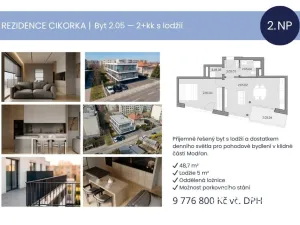 Prodej bytu 2+kk, Praha - Modřany, Na Cikorce, 48 m2