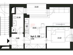 Pronájem bytu 2+kk, Praha - Bohnice, Pekařova, 38 m2