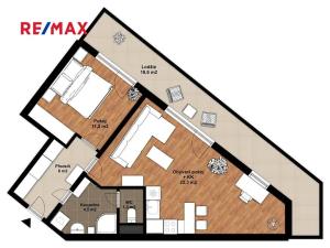 Pronájem bytu 2+kk, Praha - Zličín, Sazovická, 48 m2