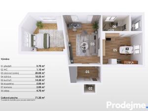 Prodej bytu 2+1, Znojmo, Třebízského, 66 m2