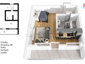 Prodej bytu 1+kk, Hradec Králové - Třebeš, Urxova, 29 m2