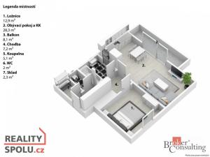 Pronájem bytu 2+kk, Stěžery, Višňová, 59 m2