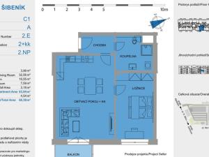 Pronájem bytu 2+kk, Olomouc - Nová Ulice, Třída Jiřího Pelikána, 64 m2