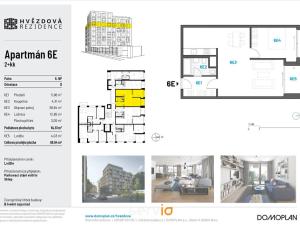 Pronájem bytu 2+kk, Brno, Hvězdová, 65 m2
