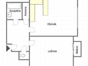 Pronájem bytu 2+kk, Praha - Nusle, Na Veselí, 51 m2