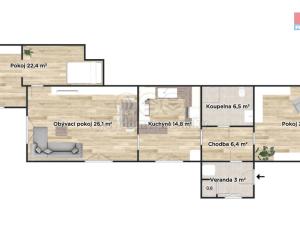 Prodej rodinného domu, Městec Králové, Palackého, 103 m2