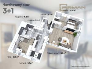 Prodej bytu 3+1, Praha - Bohnice, Dolákova, 78 m2
