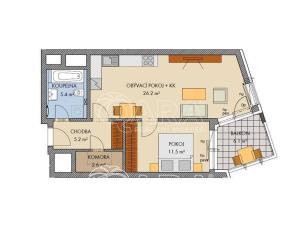 Pronájem bytu 2+kk, Praha - Stodůlky, Ferrariho, 53 m2