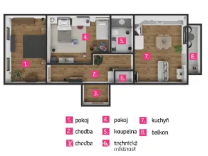 Prodej bytu 3+kk, Hrušovany nad Jevišovkou, Zahradní, 72 m2