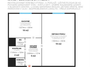 Prodej bytu 1+1, Most, Marie Pujmanové, 38 m2