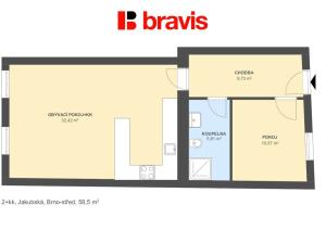 Pronájem bytu 2+kk, Brno, Jakubská, 59 m2