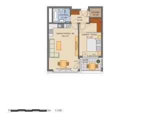 Pronájem bytu 2+kk, Praha, U Pergamenky, 55 m2