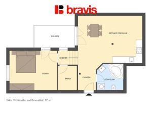 Pronájem bytu 2+kk, Brno, Vrchlického sad, 72 m2
