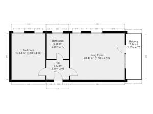 Pronájem bytu 2+kk, Praha - Prosek, Vysočanská, 56 m2